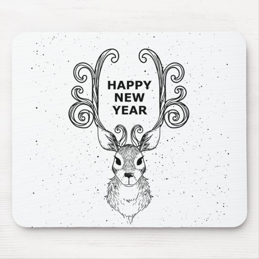 Neujahr Hirschweihnachtsfeiertag Mousepad (Vorne)