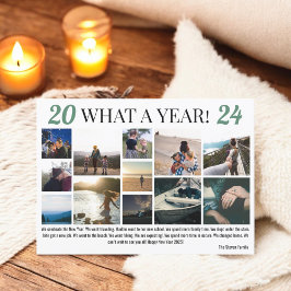 Neujahr im Überblick 12 Fotos Collage Grid grün Feiertagskarte