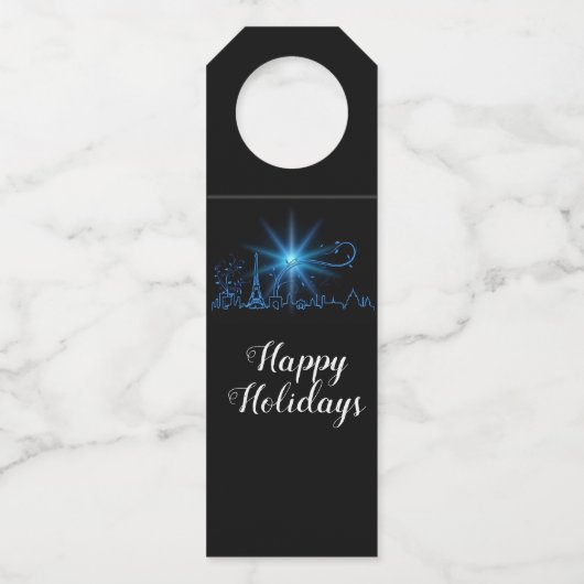 Neujahr in Paris Flaschenanhänger (Vorderseite)