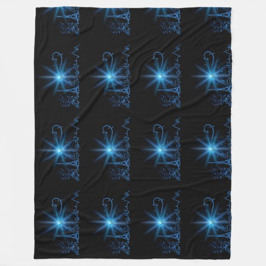 Neujahr in Paris Fleecedecke (Vorderseite)