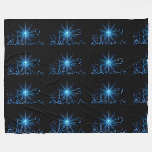 Neujahr in Paris Fleecedecke (Vorderseite (Horizontal))