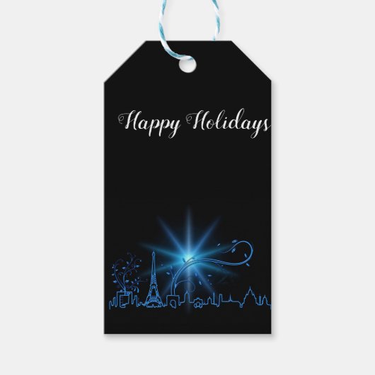 Neujahr in Paris Geschenkanhänger (Vorderseite)