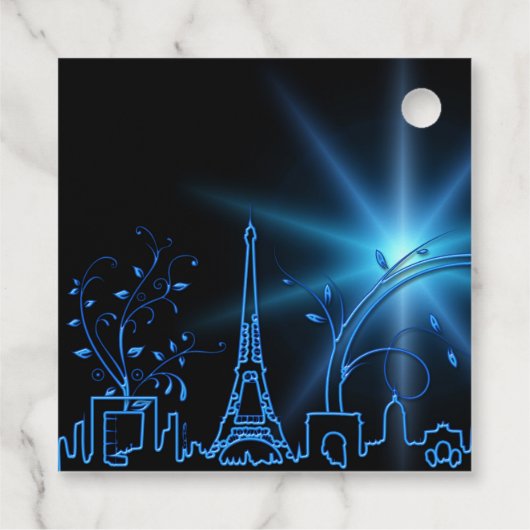 Neujahr in Paris Geschenkanhänger (Rückseite)