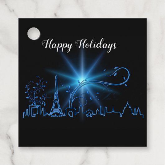 Neujahr in Paris Geschenkanhänger (Vorderseite)