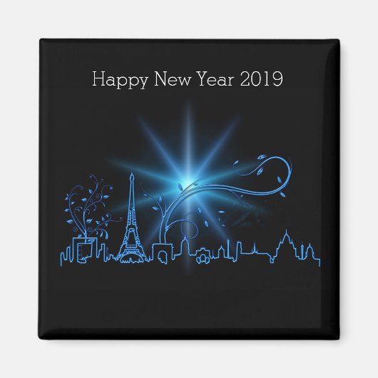 Neujahr in Paris Magnet (Vorne)