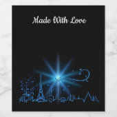 Neujahr in Paris Weinetikett (Einzelnes Label)