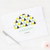 Neujahr jubelt farbenfrohe Mod Geometric Holiday Runder Aufkleber (Umschlag)