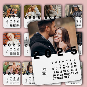 Neujahr Juli 2025 Kalender Familienfoto Magnet