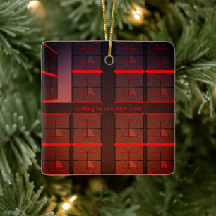 Neujahr Keramikornament