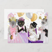 Neujahr: Kitten Postkarte (Vorne/Hinten)