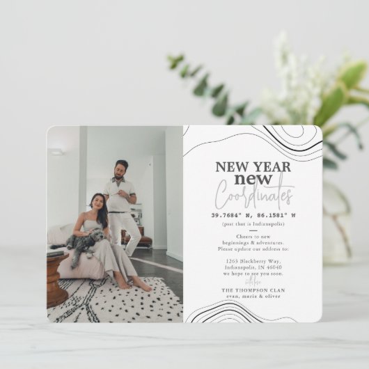 Neujahr koordiniert Ankündigung von FotoGray Movin (Stehend Vorderseite)