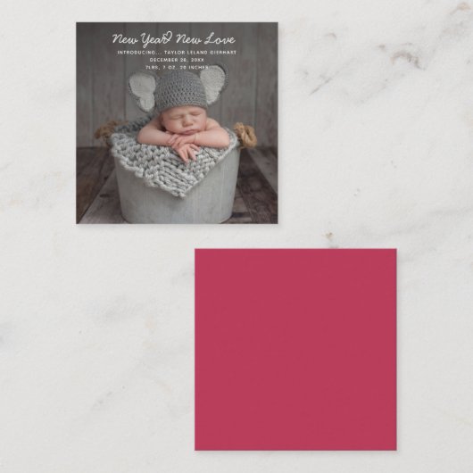 Neujahr Liebe Urlaub Geburtstag Ankündigung Foto (Vorne/Hinten)