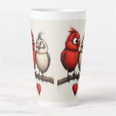 Neujahr, Liebe, Vögel Milchtasse (Vorderseite)