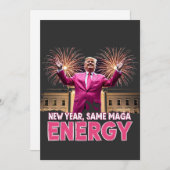 Neujahr MAGA Energy Trump Einweihung Feiertagskarte (Vorne/Hinten)