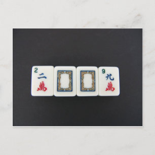 Neujahr mah-jongg feiertagspostkarte