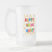 Neujahr: Mattierte Tasse aus Sternglas (Links)
