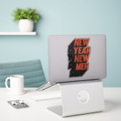 Neujahr Meh Aufkleber (Laptop auf Schreibtisch)