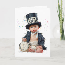 Neujahr mit einem Lächeln einführen Karte