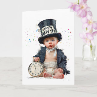 Neujahr mit einem Lächeln einführen Karte