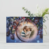 Neujahr mit Foto Grußkarte Ankündigung (Stehend Vorderseite)