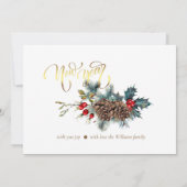 Neujahr mit Spruce Filialen Foto Grußkarte Ankündigung (Rückseite)