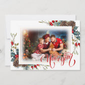 Neujahr mit Spruce Filialen Foto Grußkarte Ankündigung (Vorderseite)