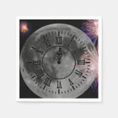 Neujahr Mitternacht Uhr auf dem Mond Serviette (Vorderseite)
