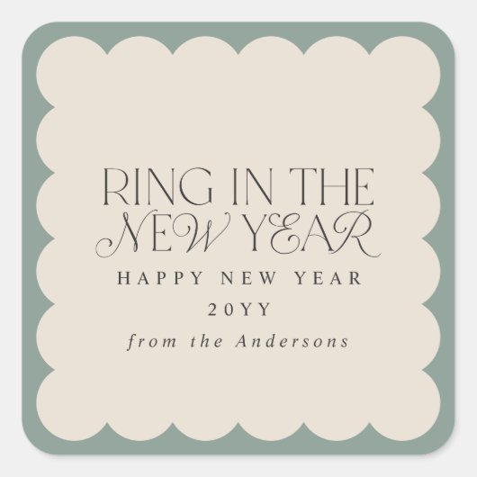 Neujahr: Moderner Minimalvorteil Quadratischer Aufkleber (Vorderseite)