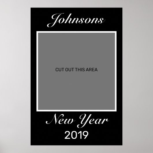 Neujahr Modernes Minimalistisches Schwarz-weißes F Poster (Vorne)