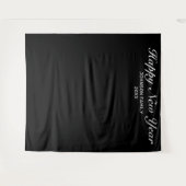 Neujahr Modernes Minimalistisches Schwarzes Foto H Wandteppich (Vorderseite (Horizontal))