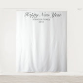 Neujahr Modernes Minimalistisches Weißes Foto Hint Wandteppich (Vorderseite)