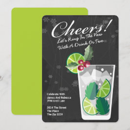 Neujahr Mojito Cocktail Party Personalisiert Einladung