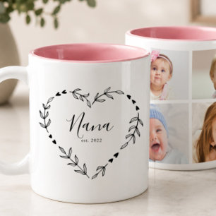 Neujahr Nana Est. Vier FotoCollage Zweifarbige Tasse