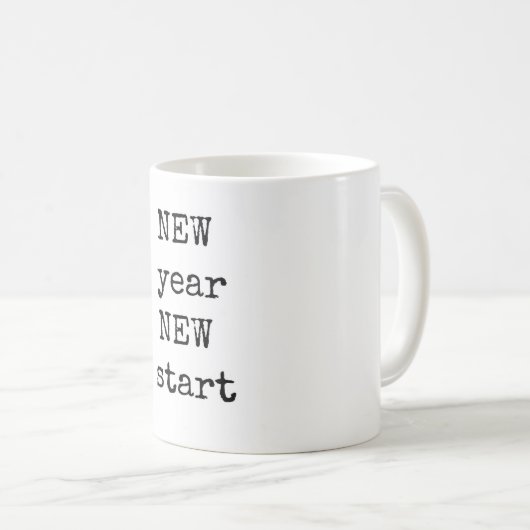 Neujahr, Neuanfang, Kaffeemarke Tasse (VorderseiteRechts)