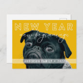 Neujahr Neubeginn Kalligrafisches Foto Postkarte (Vorne/Hinten)