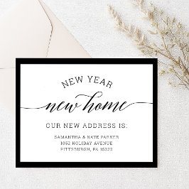 Neujahr | Neue Ankündigung zum Zuhause-Verschieben Postkarte