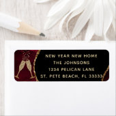Neujahr Neue Zuhause Burgundy Gold Rücksendeadress (Insitu)