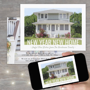 Neujahr Neue Zuhause Einfache 2-Foto-Urlaubsreise Ankündigung