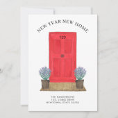 Neujahr Neue Zuhause Red Dove Moving Ankündigung (Vorderseite)