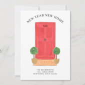 Neujahr Neue Zuhause Red Dove Moving Ankündigung (Vorderseite)