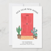 Neujahr Neue Zuhause Red Dove Moving Ankündigung (Vorderseite)