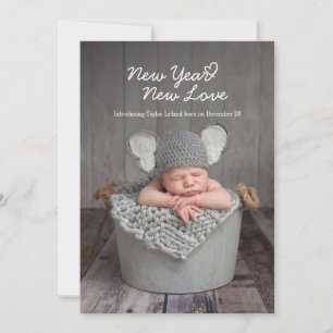 Neujahr Neuer Liebe Urlaub Geburtstag Baby Foto Ankündigung