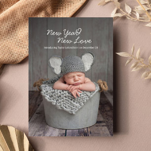 Neujahr Neuer Liebe Urlaub Geburtstag Baby Foto Mitteilungskarte