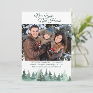 Neujahr Neuer Zuhause Winterwald Ankündigung