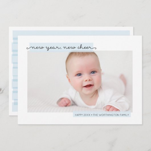 Neujahr Neugeborene Feiertagskarte (Vorne/Hinten)