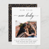 Neujahr Neugeborenes Foto Schwangerschaft Feiertagspostkarte (Vorne/Hinten)