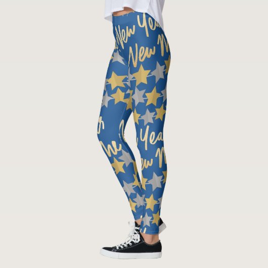 Neujahr New Me, Happy New Year 2022 Festive Blue Leggings (Links)