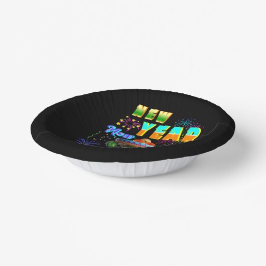 Neujahr Pappteller (Gewinkelt)