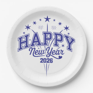 Neujahr Pappteller