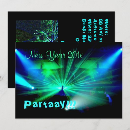Neujahr Partaay!!Einladung Einladung (Vorne/Hinten)